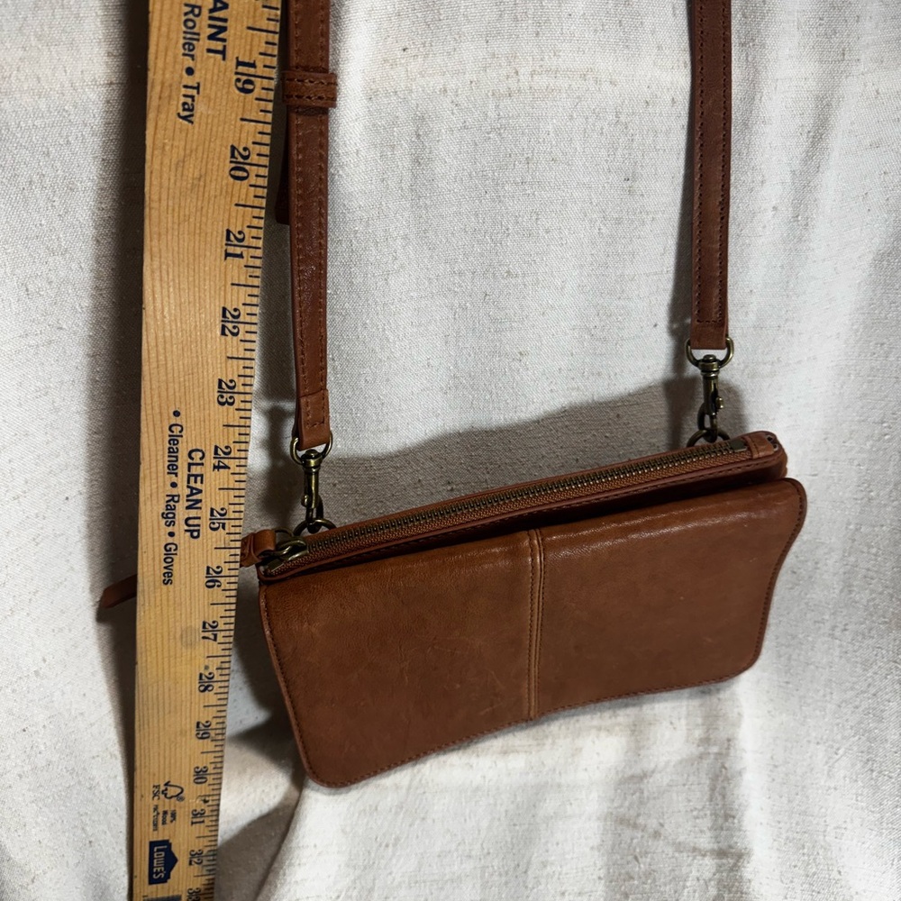 Lucky Brand Cognac Leather Crossbody Wallet Bag - Picture 11 of 11